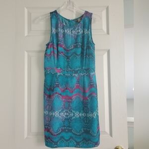 Charlie Jade Dress Woman, Snakeskin Funky, Sleeveless, Turquoise Pink